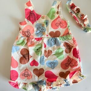 Disney Multicolor Heart Print Kids One Piece